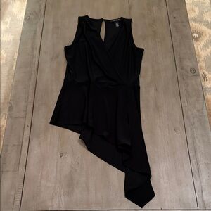 White House Black Market Elegant Black Asymmetrical Top